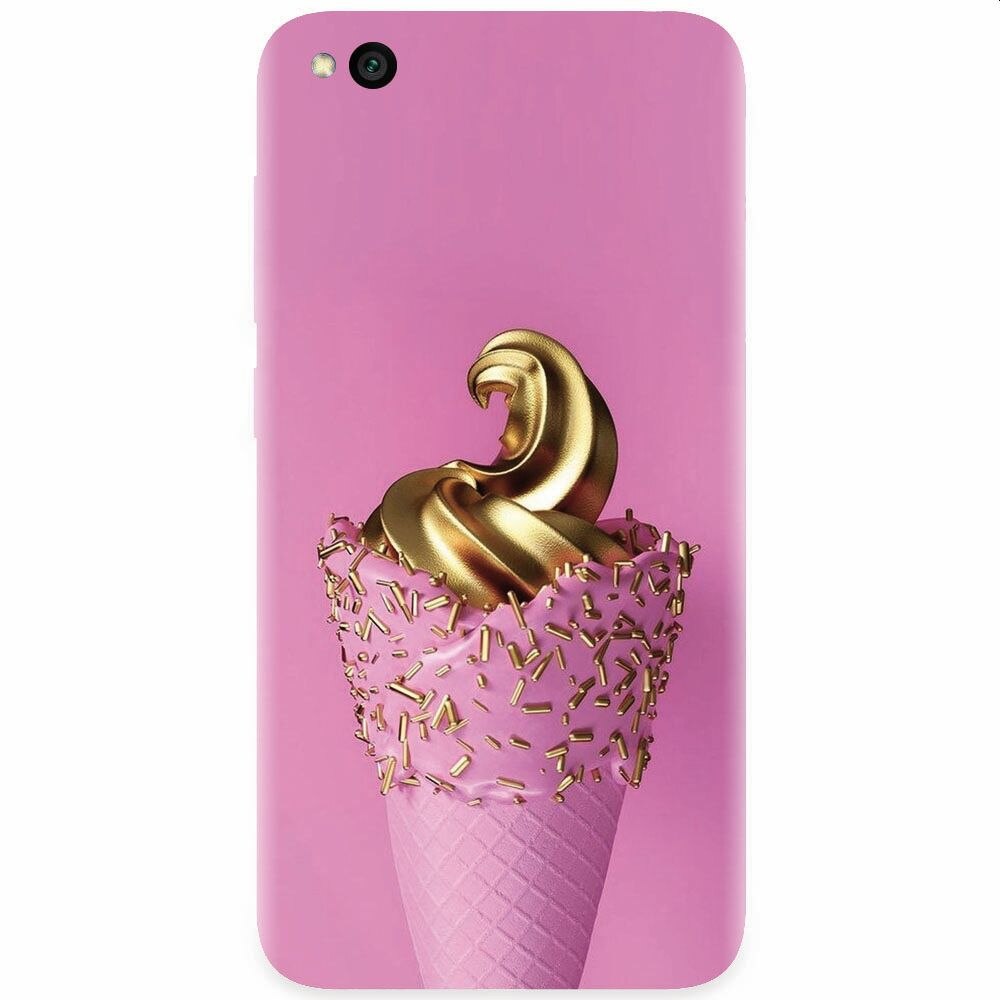 Husa silicon pentru Xiaomi Redmi Go, Icecream Gold