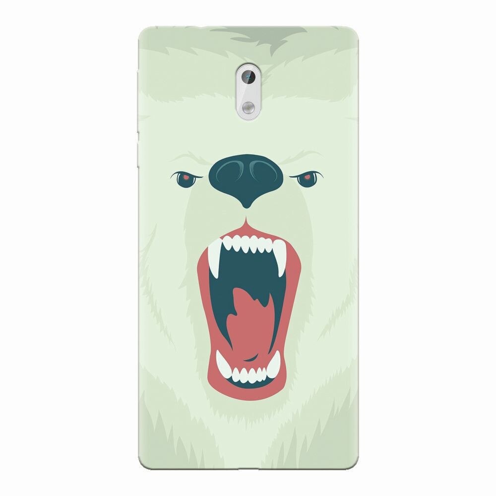 Husa silicon pentru Nokia 3, Fierce Polar Bear Winter