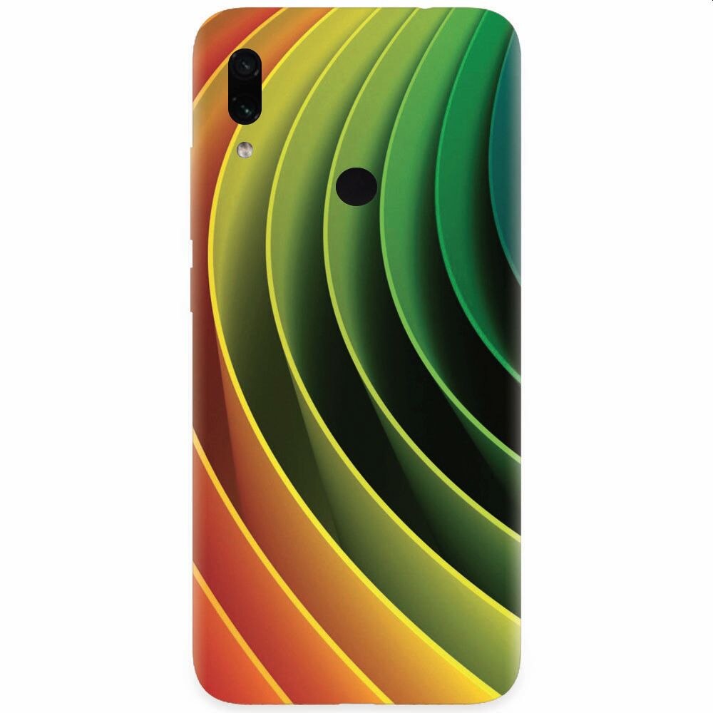 Husa silicon pentru Xiaomi Redmi Note 7, 3D Multicolor Abstract Lines