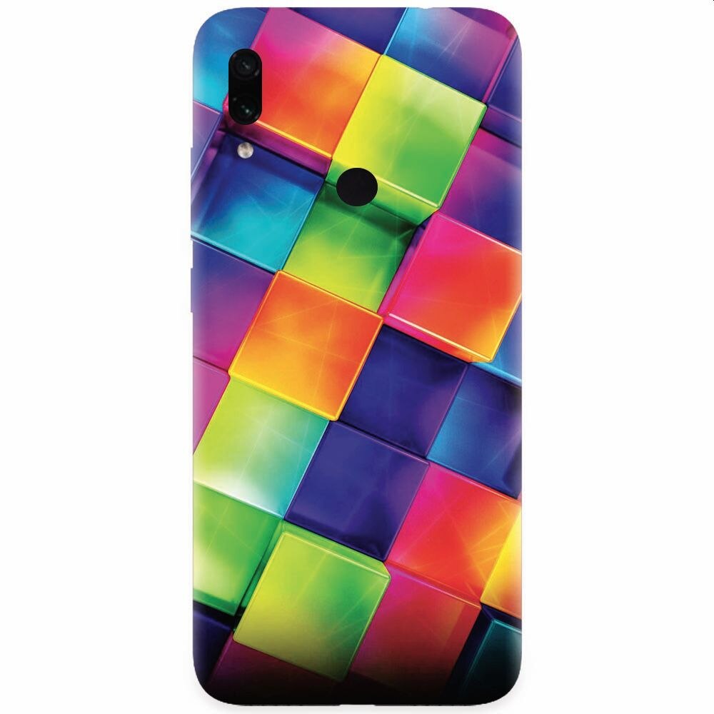 Husa silicon pentru Xiaomi Redmi Note 7, 3D Geometric Colorful
