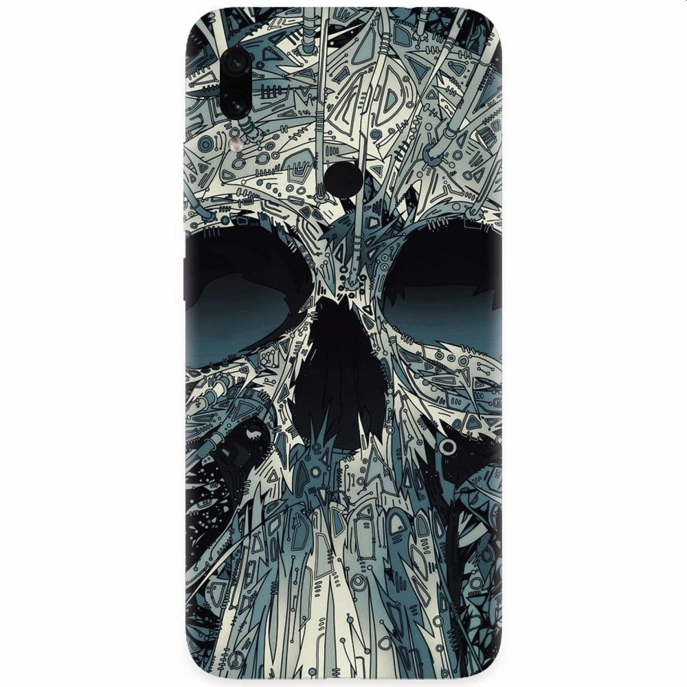 Husa silicon pentru Xiaomi Redmi Note 7, Abstract Skull Artwork Illustration