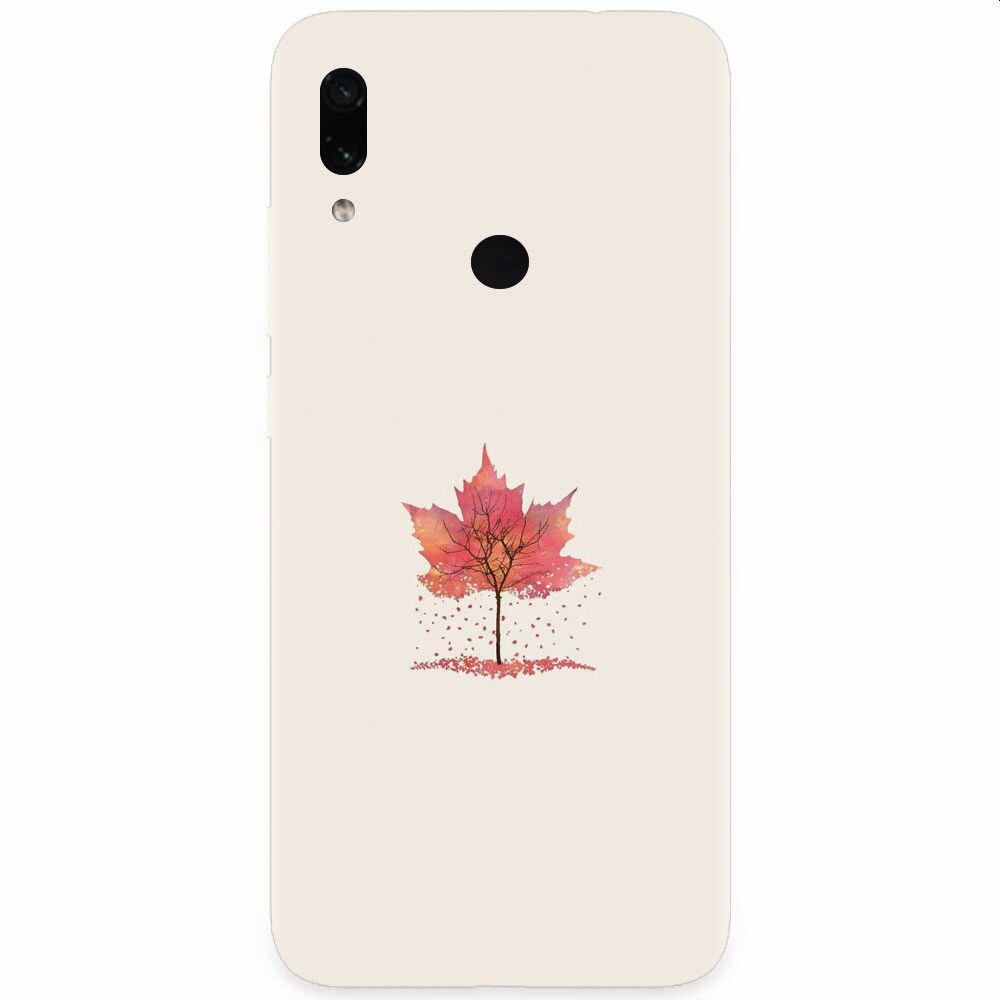 Husa silicon pentru Xiaomi Redmi Note 7, Autumn Tree Leaf Shape Illustration