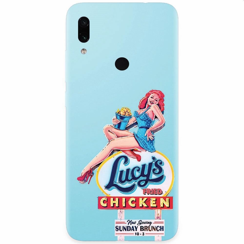 Husa silicon pentru Xiaomi Redmi Note 7, American Vintage Restaurant Sign