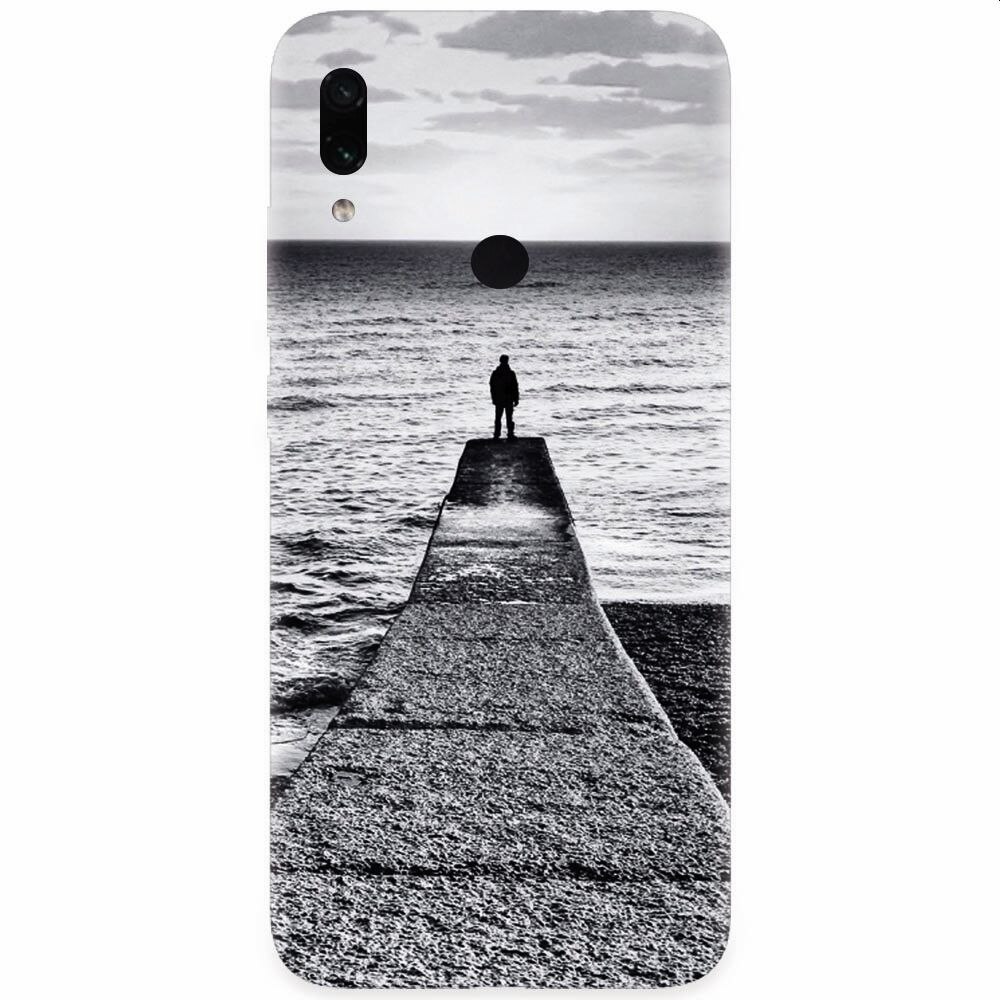 Husa silicon pentru Xiaomi Redmi Note 7, Abstract Dock Man Grey