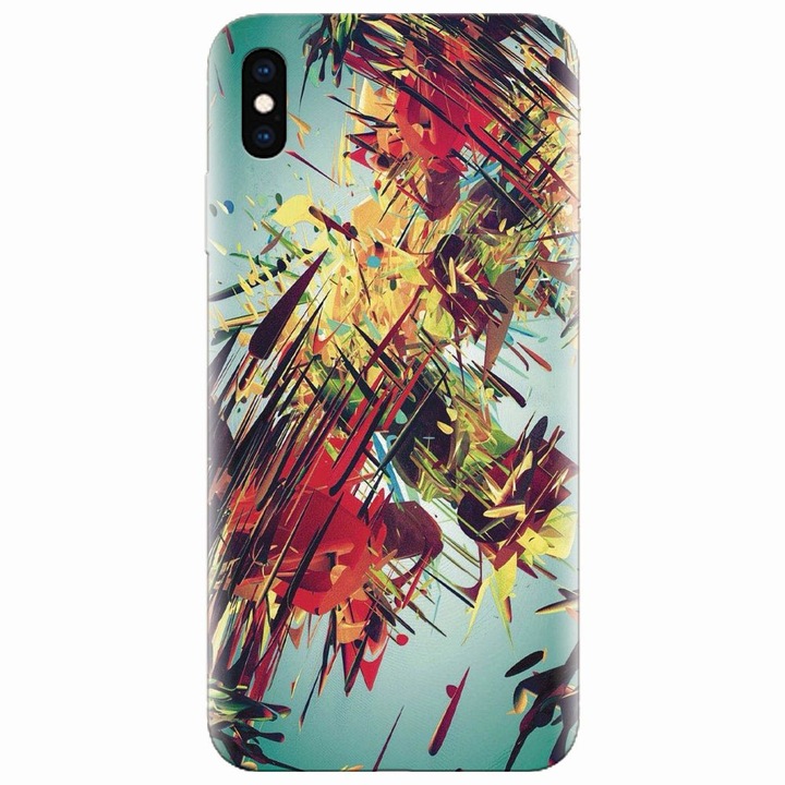 Husa silicon pentru Apple Iphone XS Max, Complex Abstract Colorful 3D Drawing