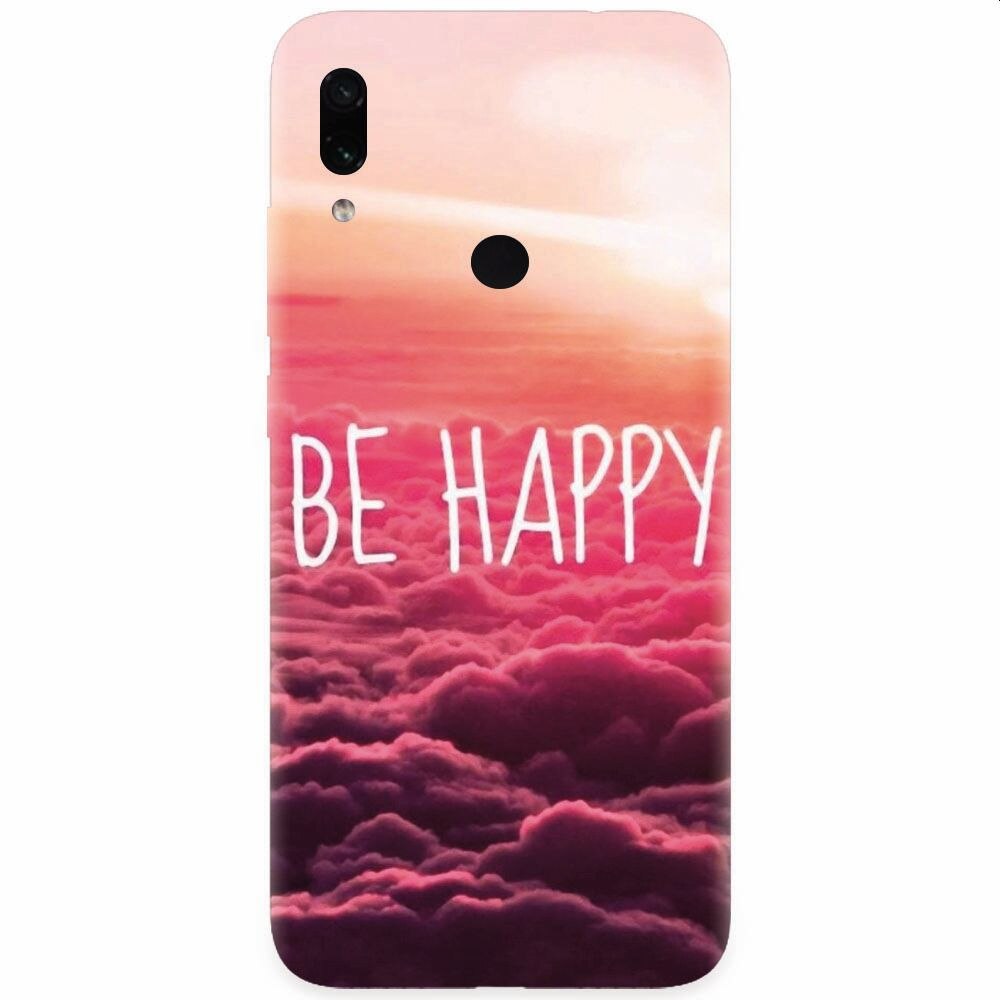 Husa silicon pentru Xiaomi Redmi Note 7, Be Happy Puffy Clouds