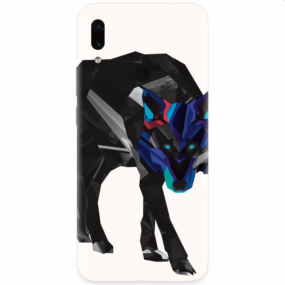 Husa silicon pentru Xiaomi Redmi Note 7, Abstract Wolf