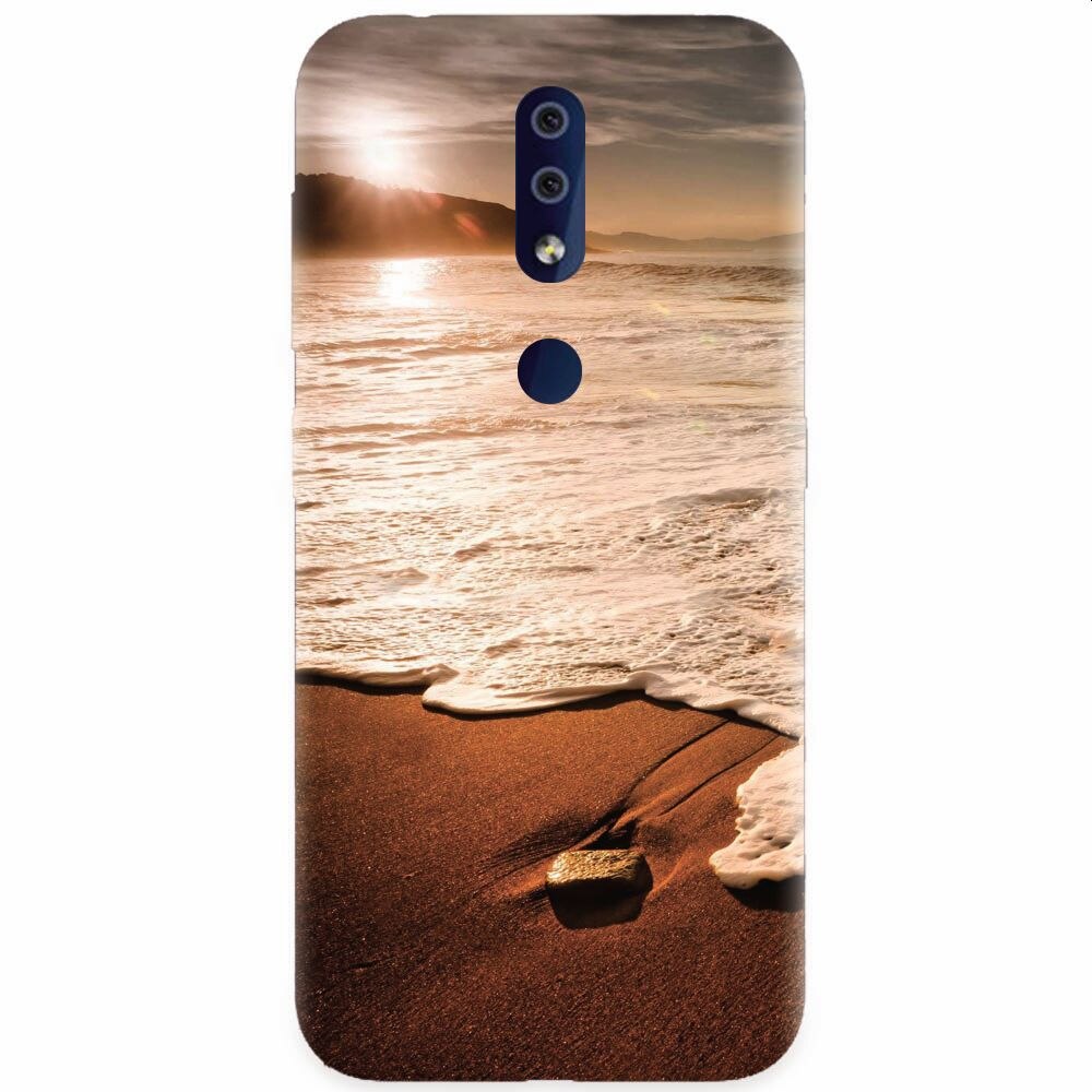 Husa silicon pentru Nokia 4.2, Sunset Foamy Beach Wave