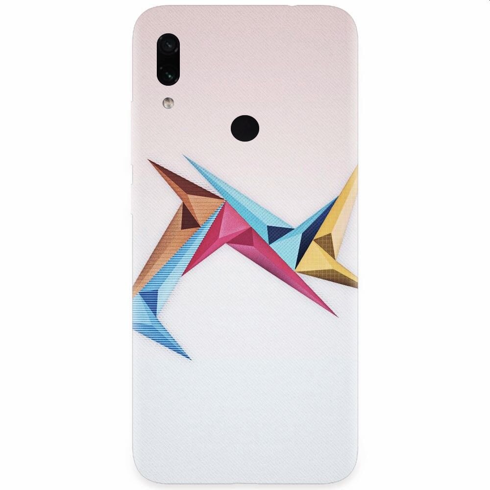 Husa silicon pentru Xiaomi Redmi Note 7, Abstract Minimalistic Colors Triangles