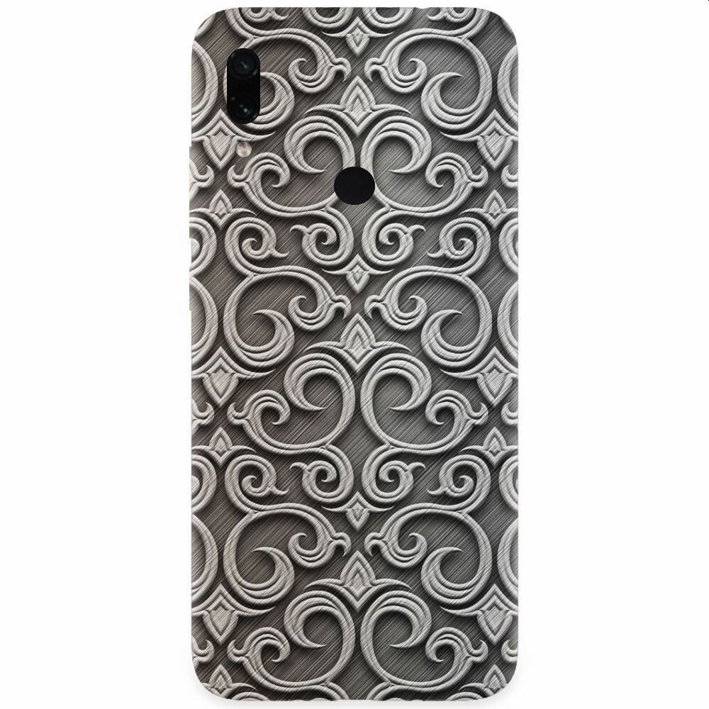 Husa silicon pentru Xiaomi Redmi Note 7, Baroque Silver Pattern