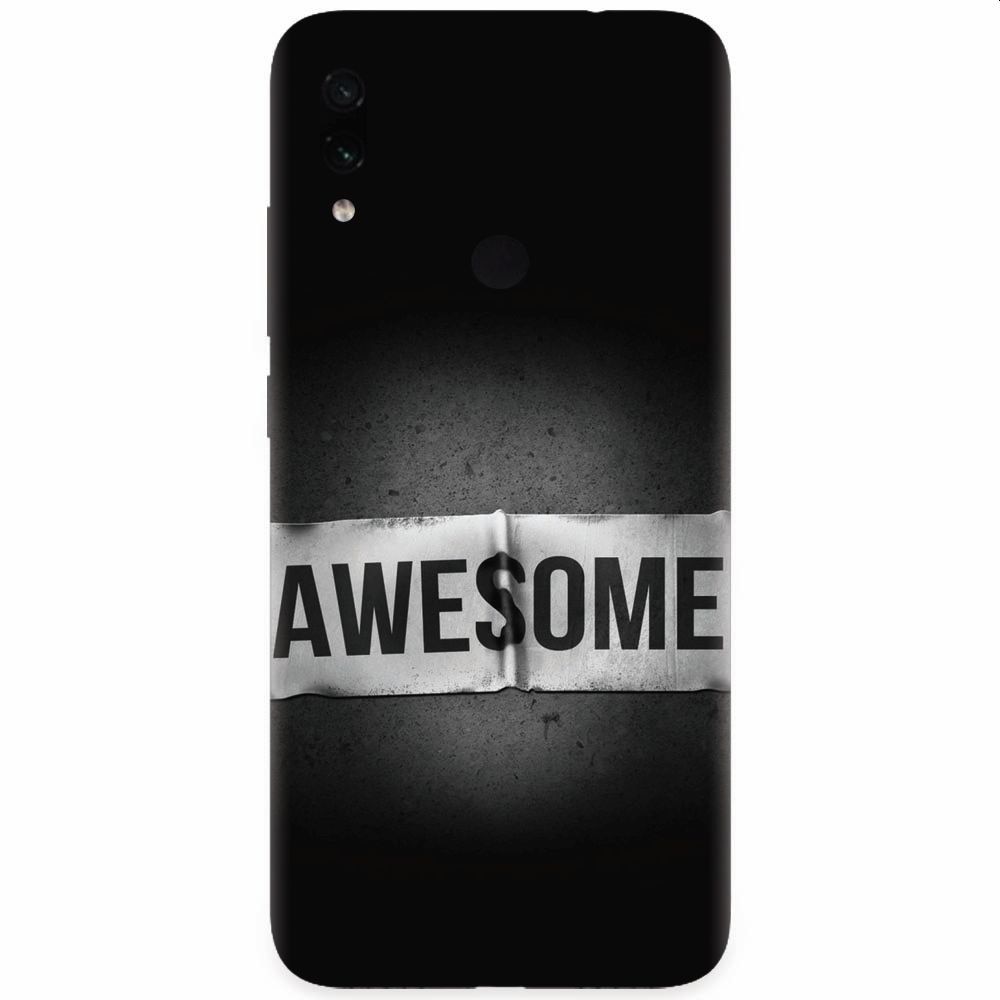 Husa silicon pentru Xiaomi Redmi Note 7, Awesome Label Dark