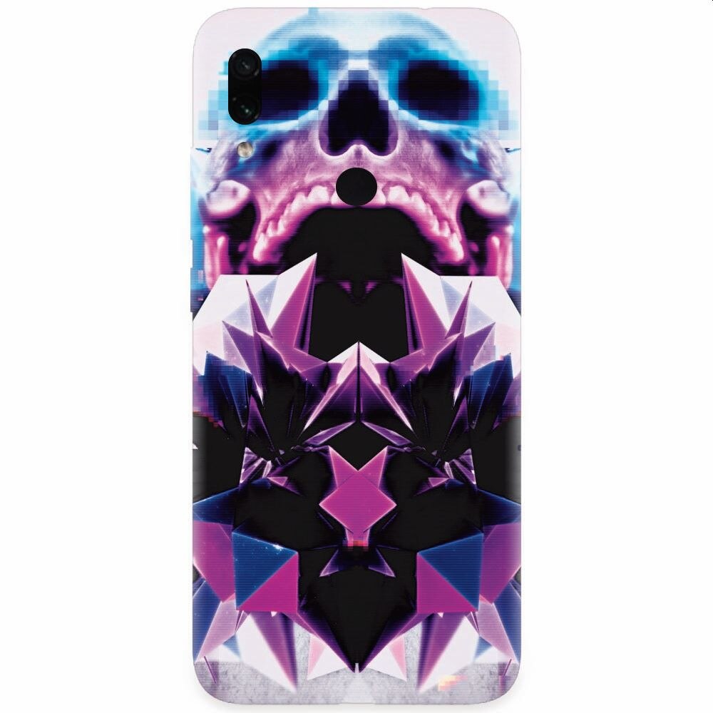 Husa silicon pentru Xiaomi Redmi Note 7, Abstract Framed Skull
