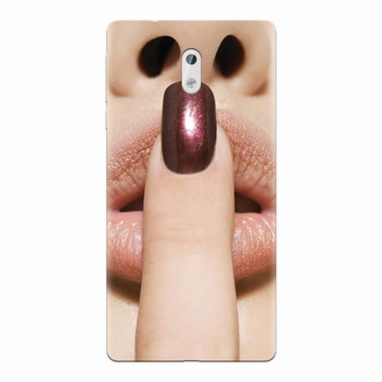 Husa silicon pentru Nokia 3, Finger Purple Nailpolish Girl Lips Husa silicon pentru Nokia 3, Finger Purple Nailpolish Girl Lips