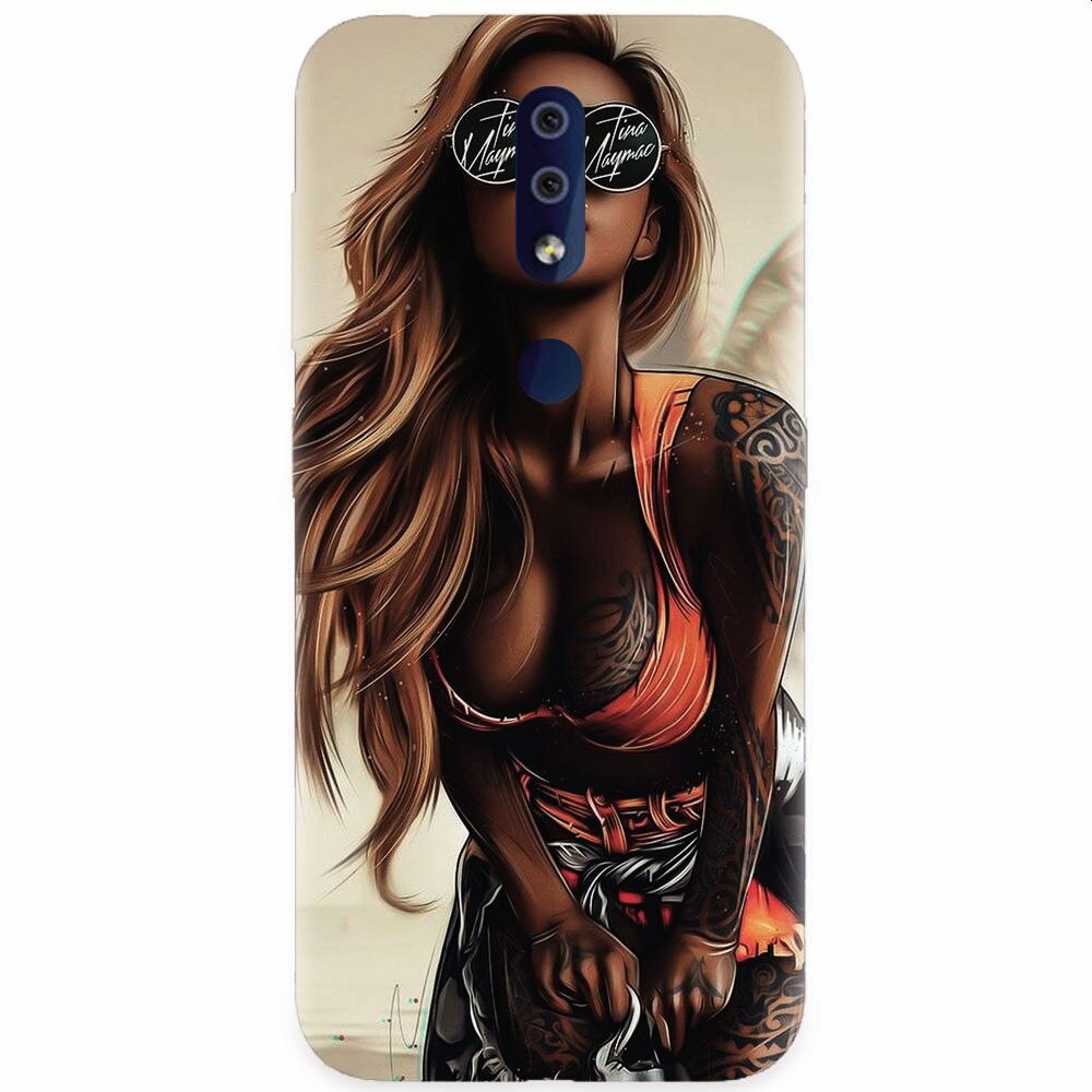 Husa silicon pentru Nokia 4.2, Tattoed Girl