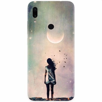 Husa silicon pentru Xiaomi Redmi Note 7, Alone Woman Cgi Hd K Husa silicon pentru Xiaomi Redmi Note 7, Alone Woman Cgi Hd K