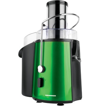 Storcator de fructe si legume Heinner XF-1000GRSP, 1000 W, Recipient suc 1 l, Recipient pulpa 2 l, 2 Viteze, Tub de alimentare 75 mm, Verde Metalic Storcator de fructe si legume Heinner XF-1000GRSP, 1000 W, Recipient suc 1 l, Recipient pulpa 2 l, 2 Viteze, Tub de alimentare 75 mm, Verde Metalic