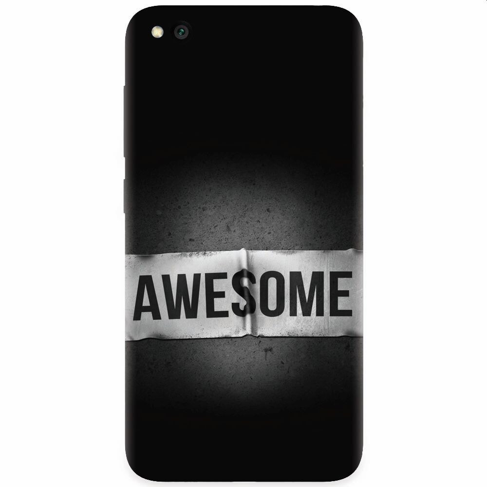 Husa silicon pentru Xiaomi Redmi Go, Awesome Label Dark