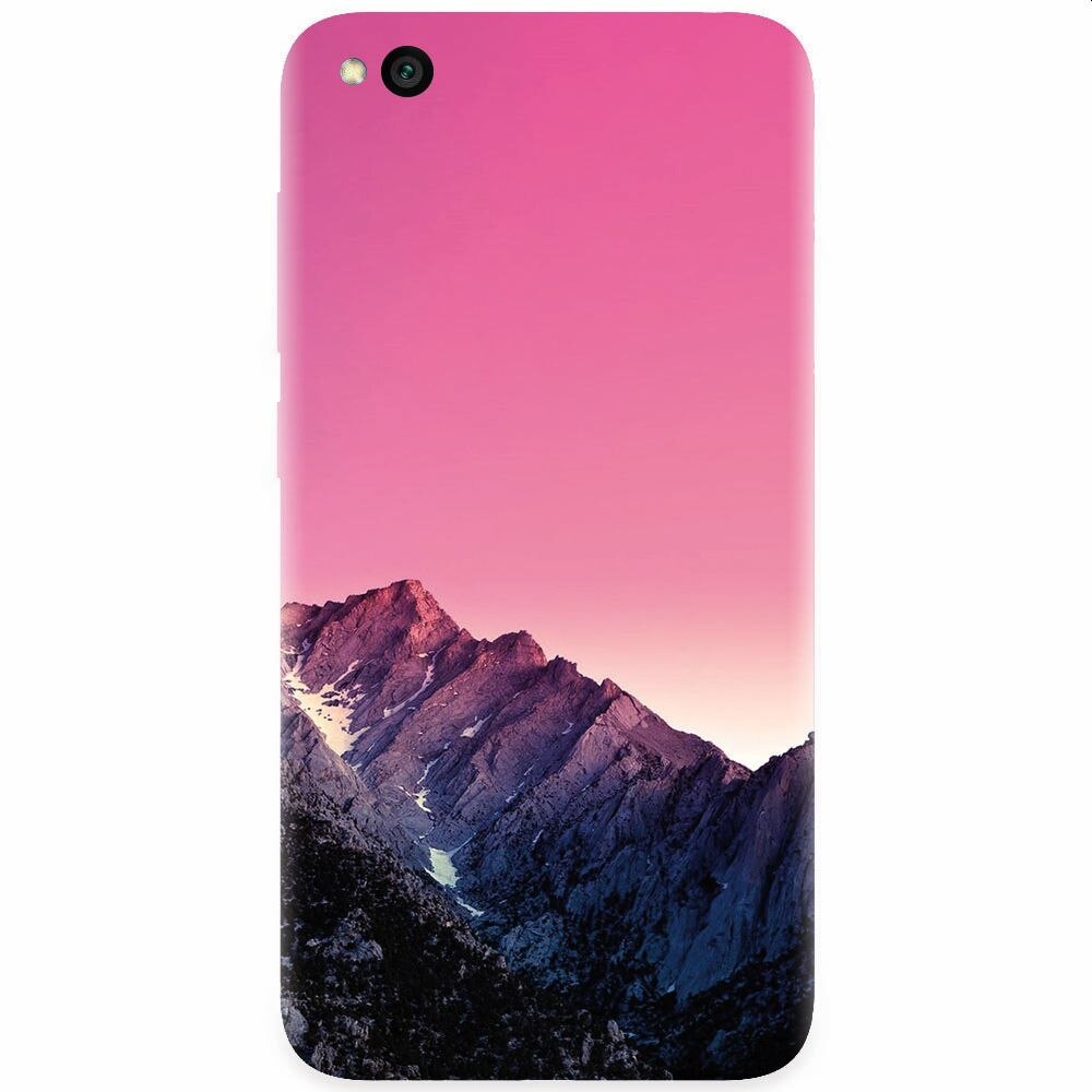 Husa silicon pentru Xiaomi Redmi Go, Mountain Peak Pink Gradient Effect