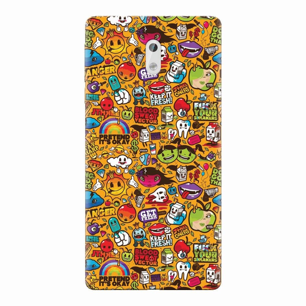 Husa silicon pentru Nokia 3, Colorful Sticker Illustrations