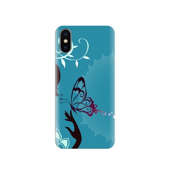 Husa Iphone X Blue Butterfly 002 Husa Iphone X Blue Butterfly 002