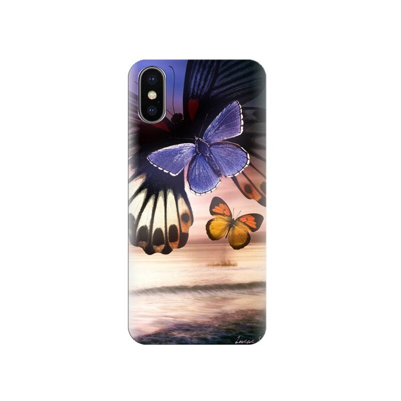 Husa Iphone X Blue Butterfly 001