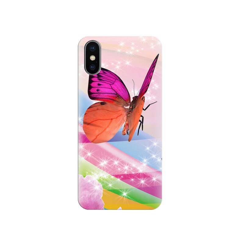 Husa Iphone X Pink Butterfly Cellphone