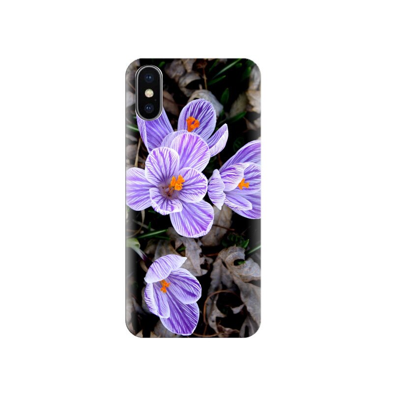 Husa Iphone X Purple Flowers 001