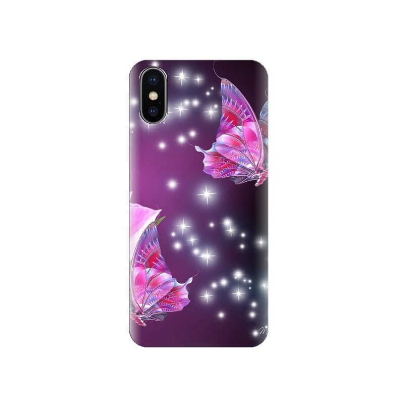 Husa Iphone X Pink Butterfly Phone