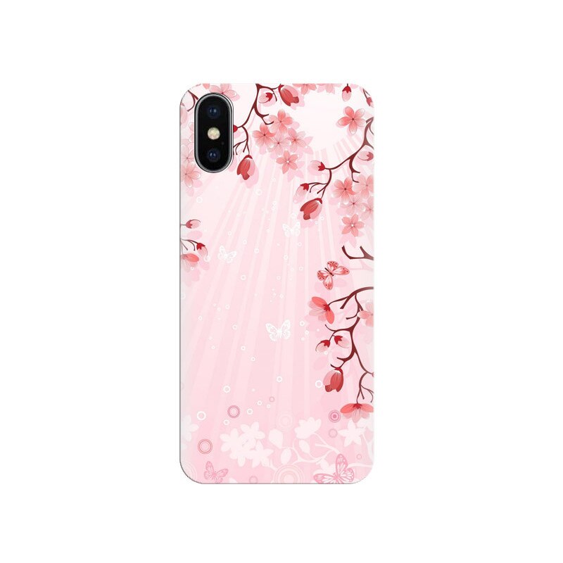 Husa Iphone X Pink Flower Animated