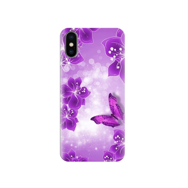 Husa Iphone X Purple Butterfly 001