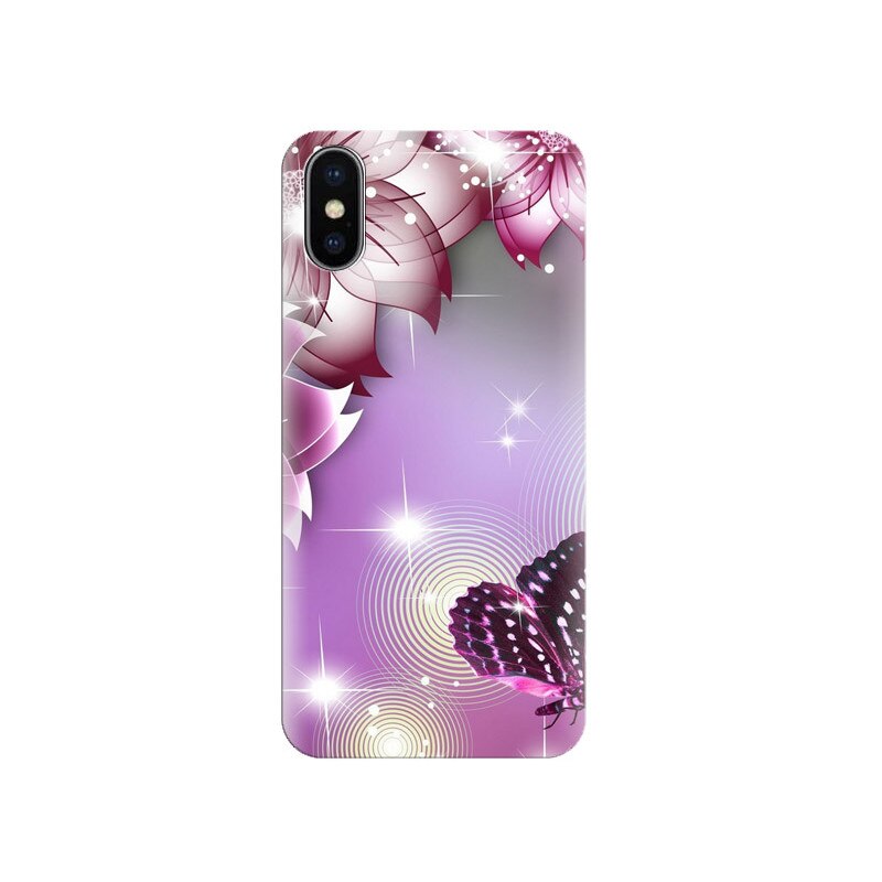 Husa Iphone X Purple Butterfly Phone
