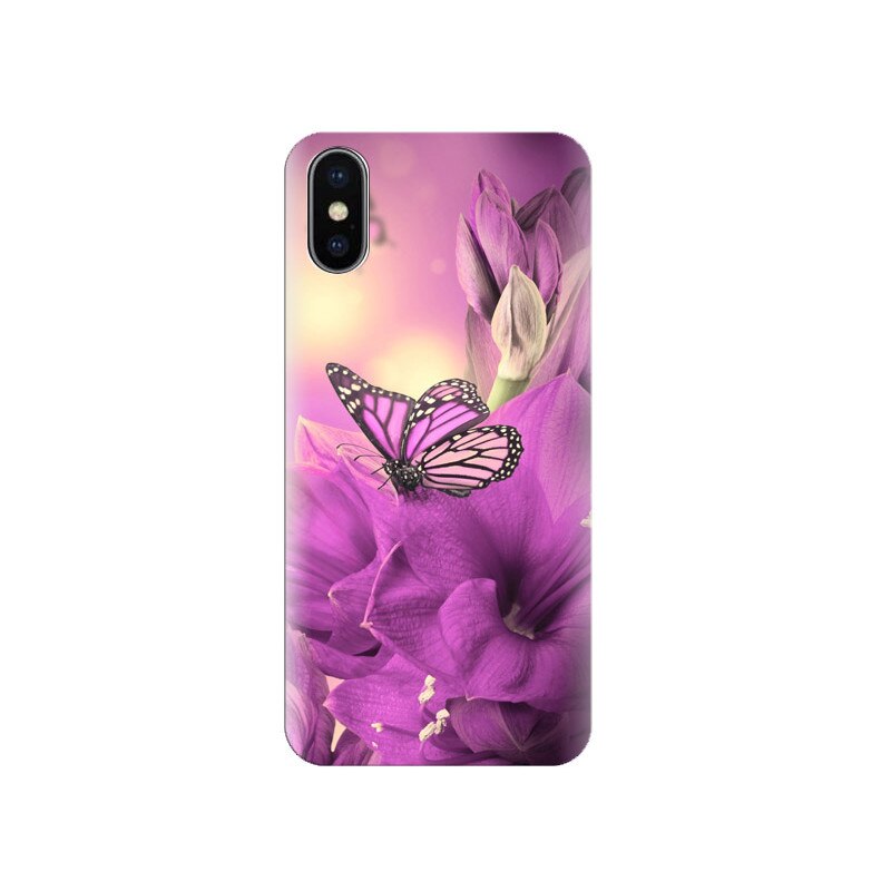 Husa Iphone X Purple Butterfly 003