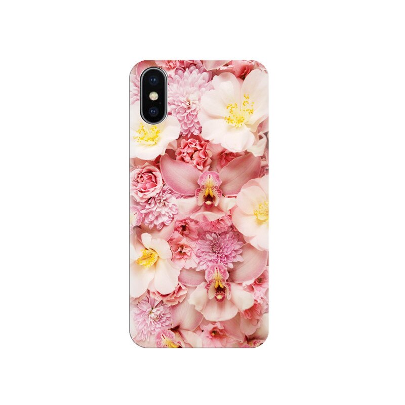 Husa Iphone X Pink Flower Phone 002