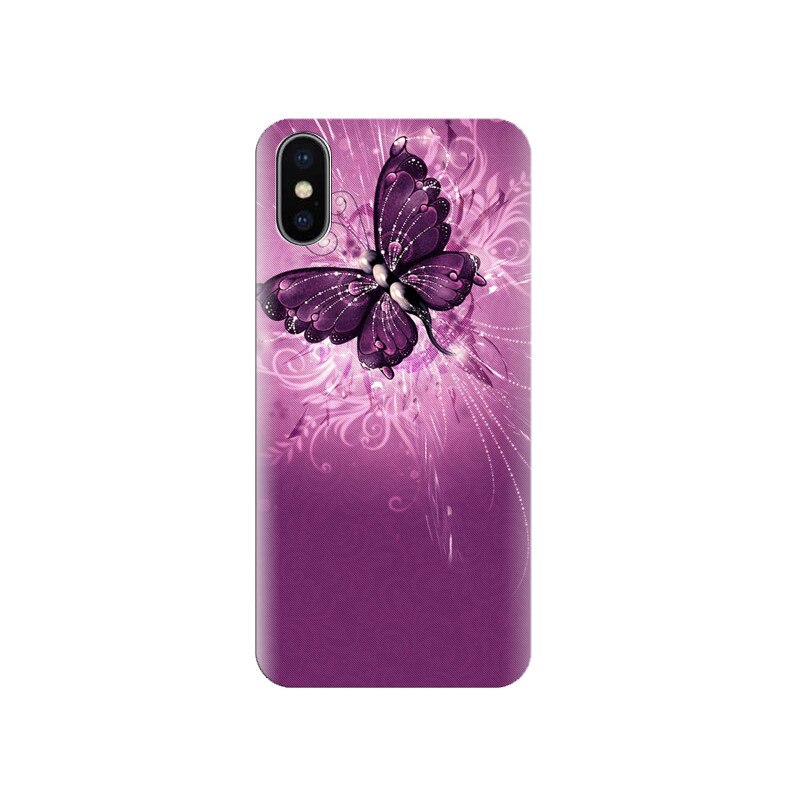 Husa Iphone X Purple Butterfly 005