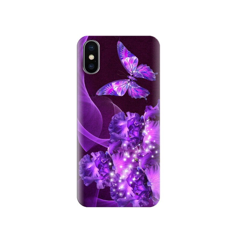 Husa Iphone X Purple Butterfly Cellphone