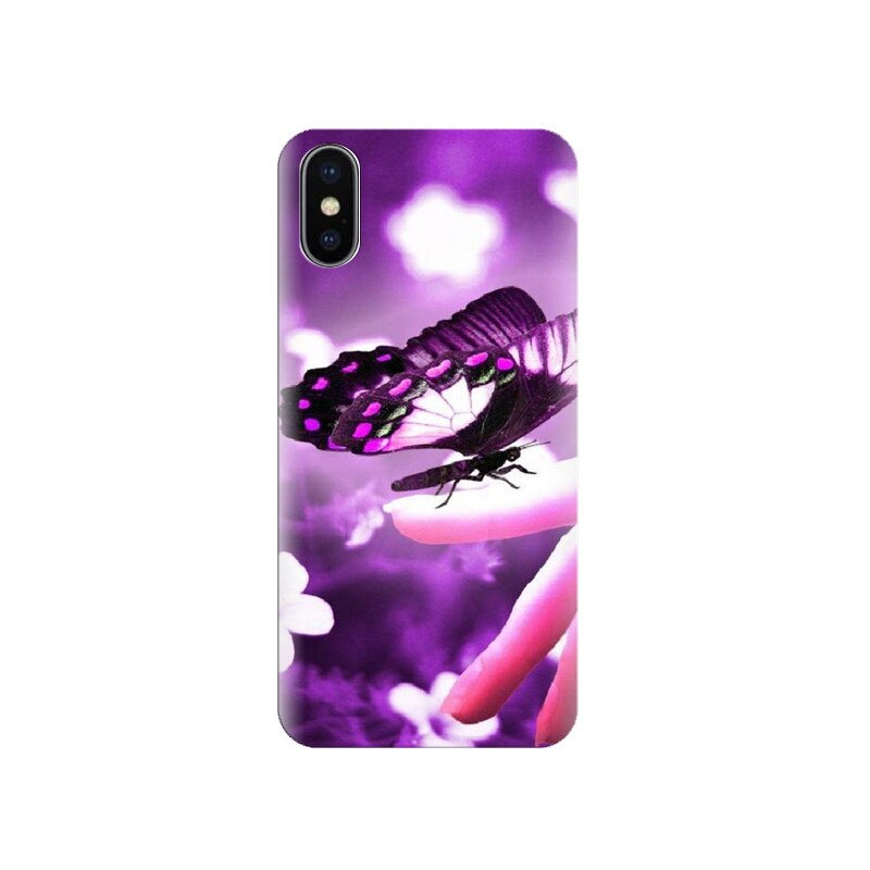 Husa Iphone X Purple Butterfly 002
