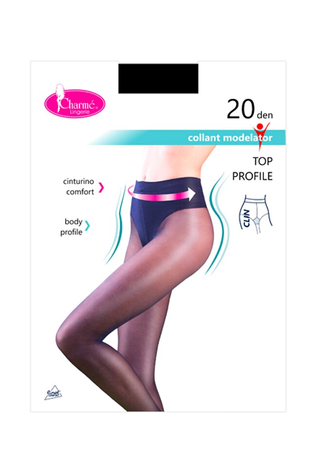 Dres Top Profile 20 Nero de dama Charme, 20 DEN, 5-XL