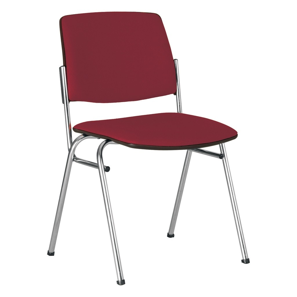 Scaun vizitator ISIT CHROME, Bordo stofa lusso