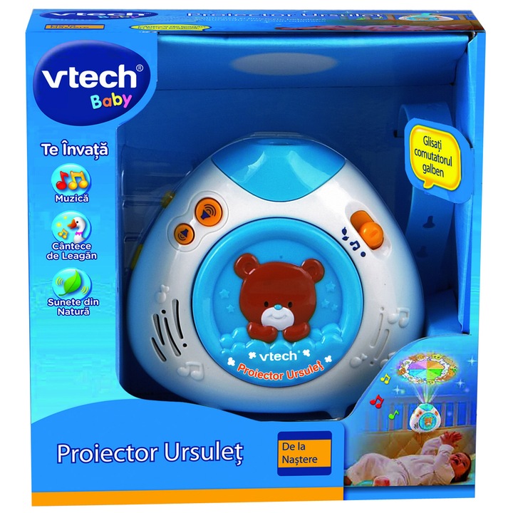 Proiector bebelusi Vtech - Ursulet, albastru