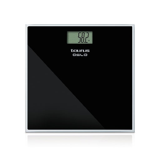 Cantar corporal Taurus Oslo, 150 kg, precizie 100 g, HR display, baterii long life lithium, Negru