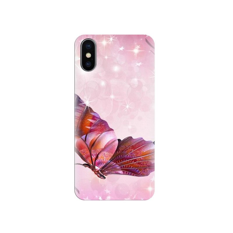 Husa Iphone X Pink Butterfly 005
