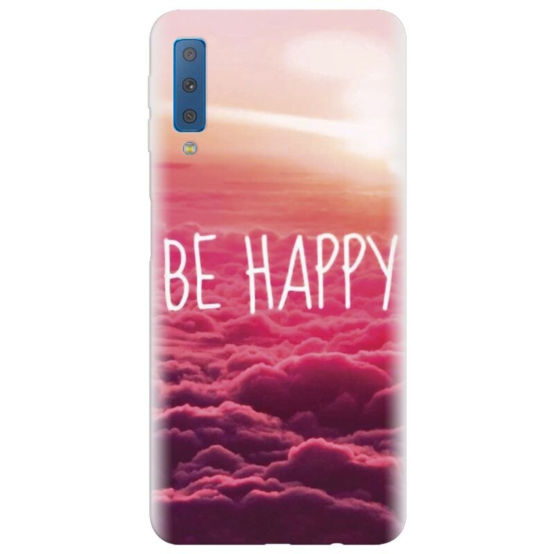 Husa silicon pentru Samsung Galaxy A7 2018, Be Happy Puffy Clouds