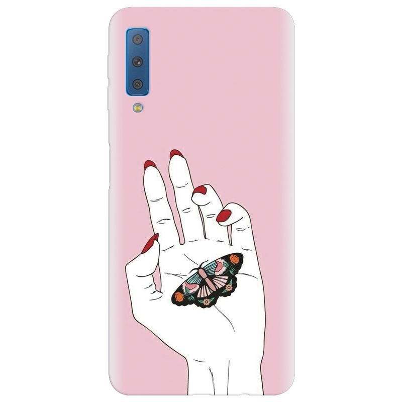Husa silicon pentru Samsung Galaxy A7 2018, Butterfly In Hand