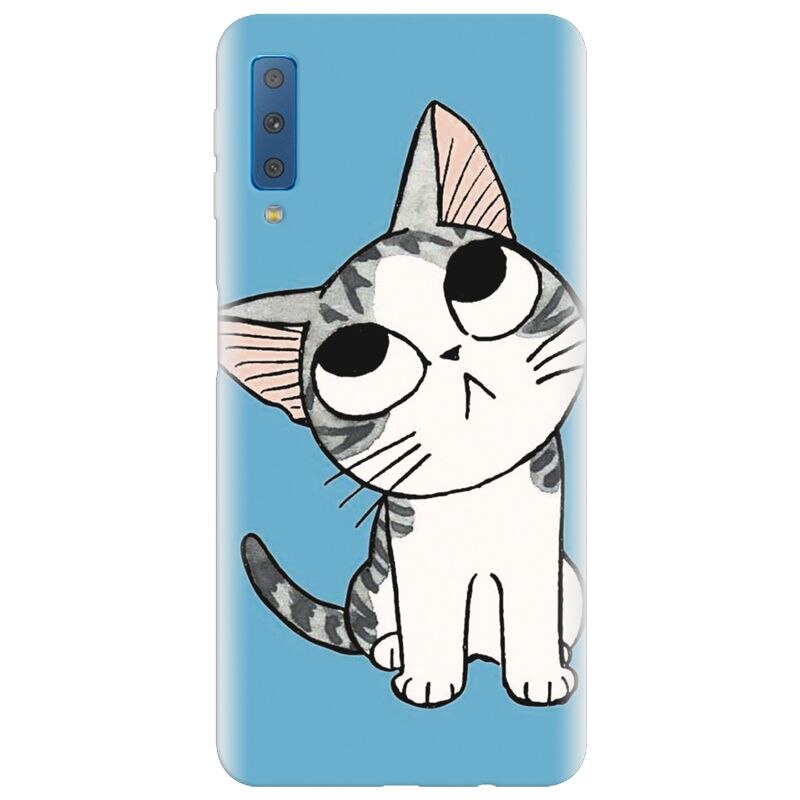 Husa silicon pentru Samsung Galaxy A7 2018, Cat Lovely Cartoon