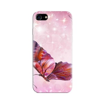 Husa Iphone 8 Pink Butterfly 005 Husa Iphone 8 Pink Butterfly 005