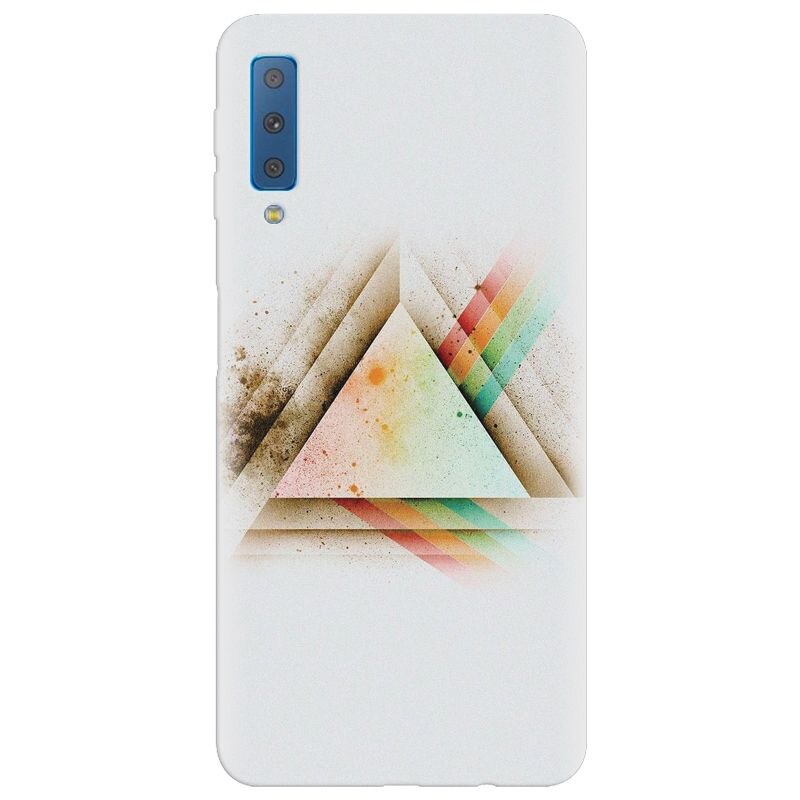 Husa silicon pentru Samsung Galaxy A7 2018, Abstract Grunge Light Triangle