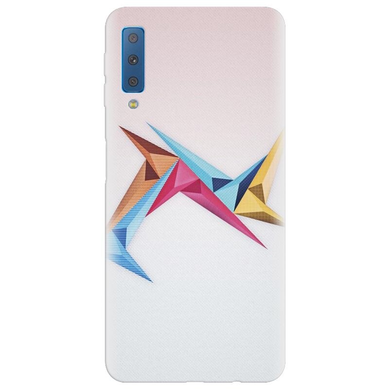 Husa silicon pentru Samsung Galaxy A7 2018, Abstract Minimalistic Colors Triangles