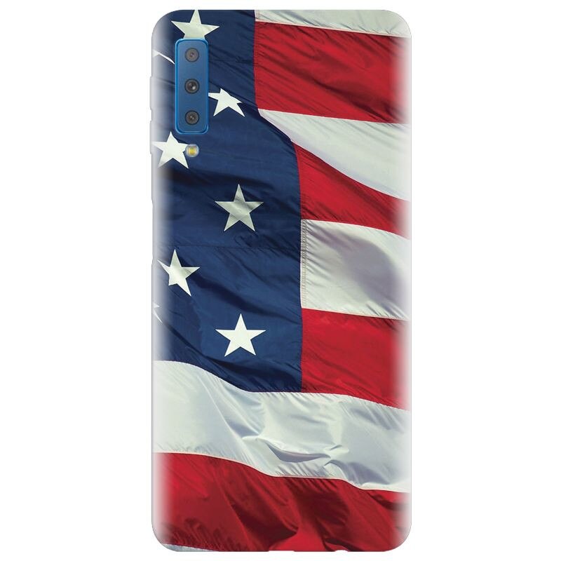 Husa silicon pentru Samsung Galaxy A7 2018, American Flag Illustration