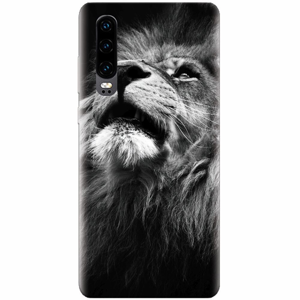Husa silicon pentru Huawei P30, Majestic Lion Portrait