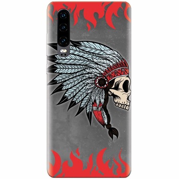 Husa silicon pentru Huawei P30, Indian Skull Husa silicon pentru Huawei P30, Indian Skull